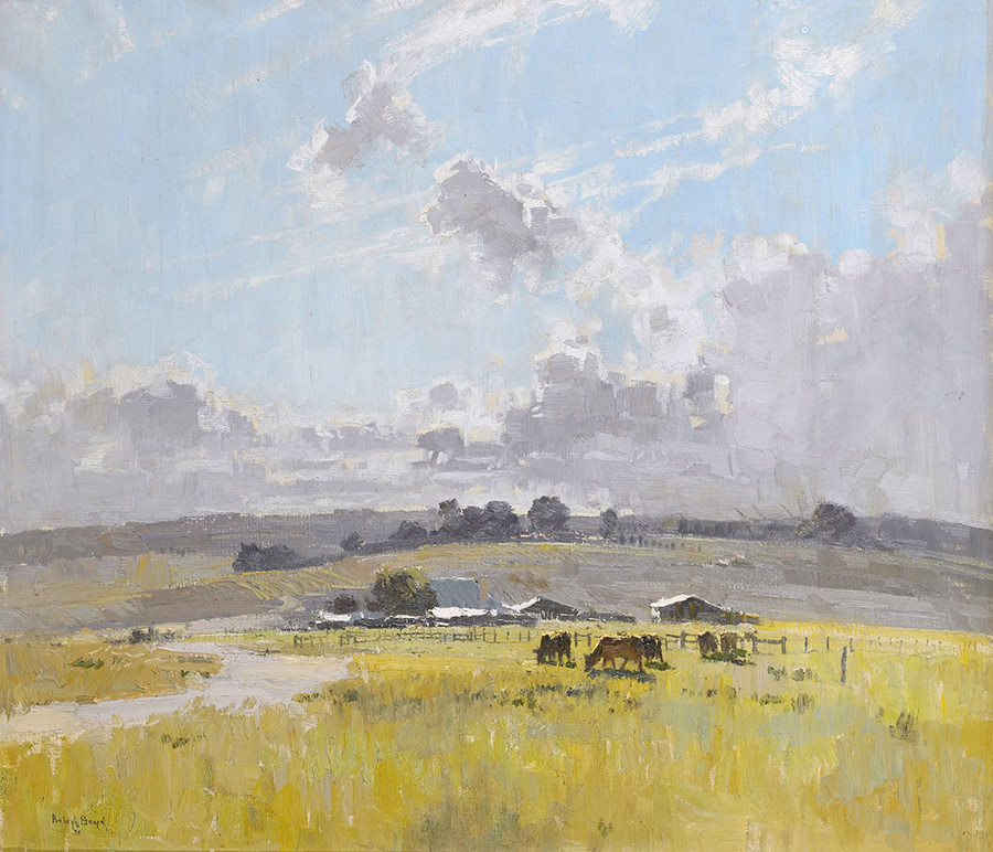 潘立夫·博亚德 （Penleigh Boyd ）Landscape with Cattle and Farm Buildings 牛和农场