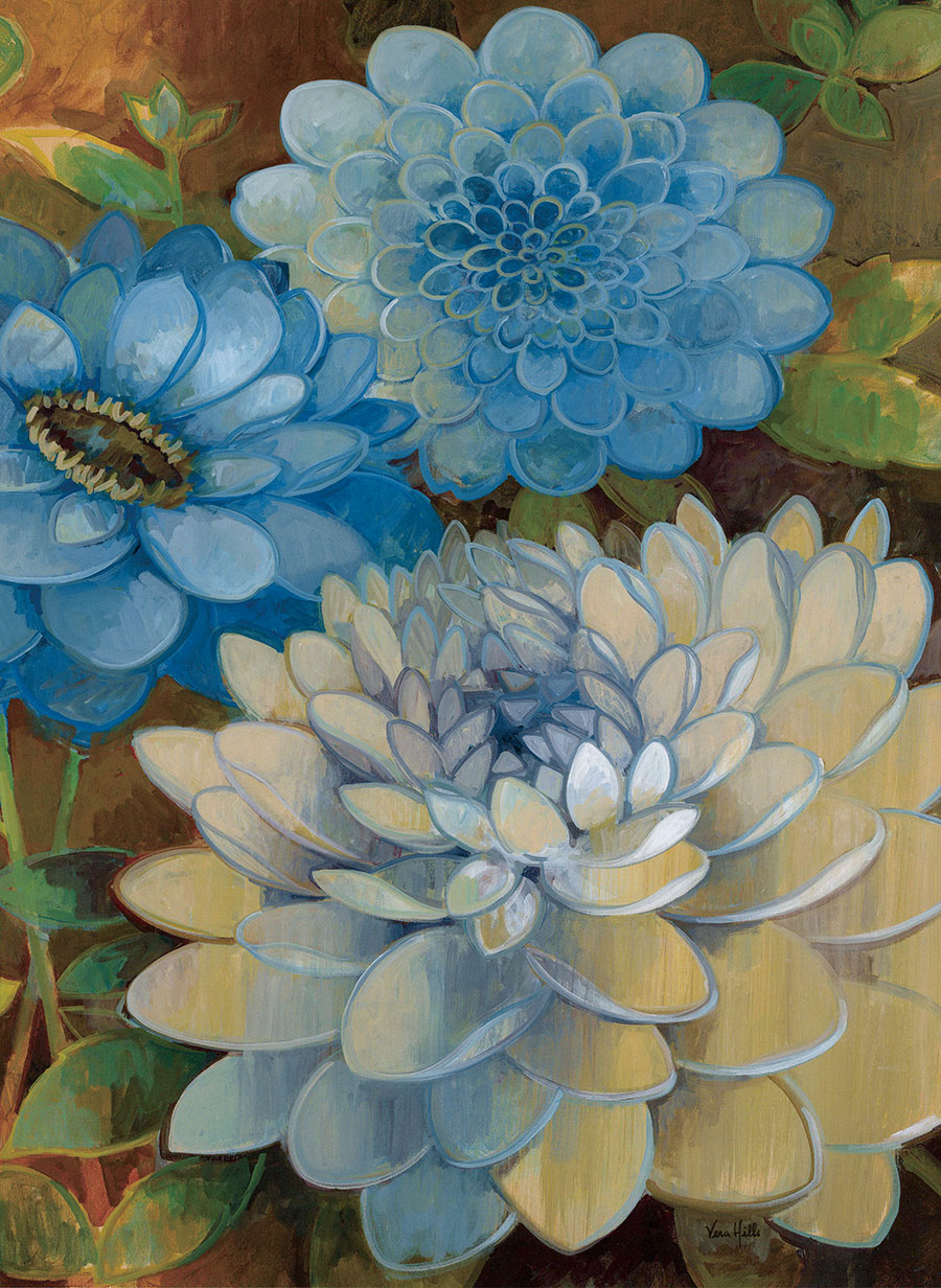 欧式高清现代蓝色花卉装饰画 下载