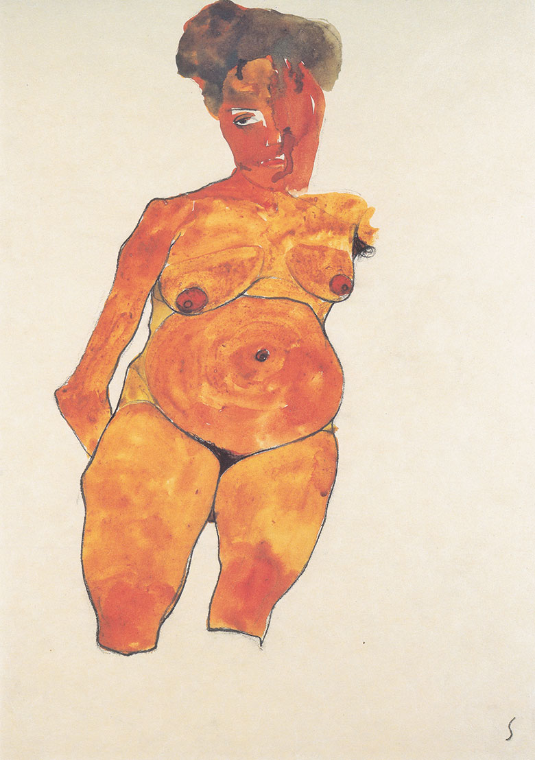 席勒作品: 怀孕的女人 孕妇裸体