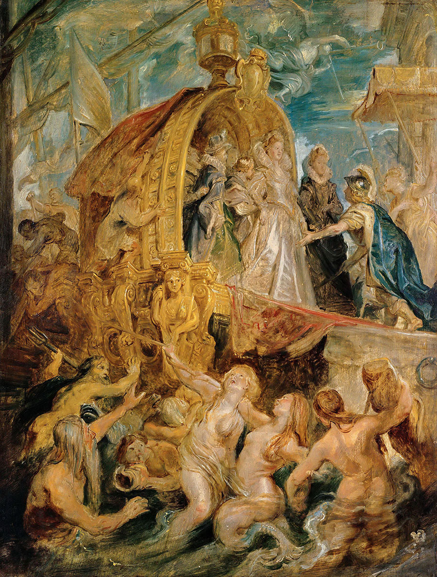 鲁本斯油画作品: 皇后油画,玛丽·德·美第奇抵达马赛