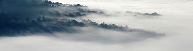 现代唯美装饰画素材: 山峡云雾装饰画大图下载