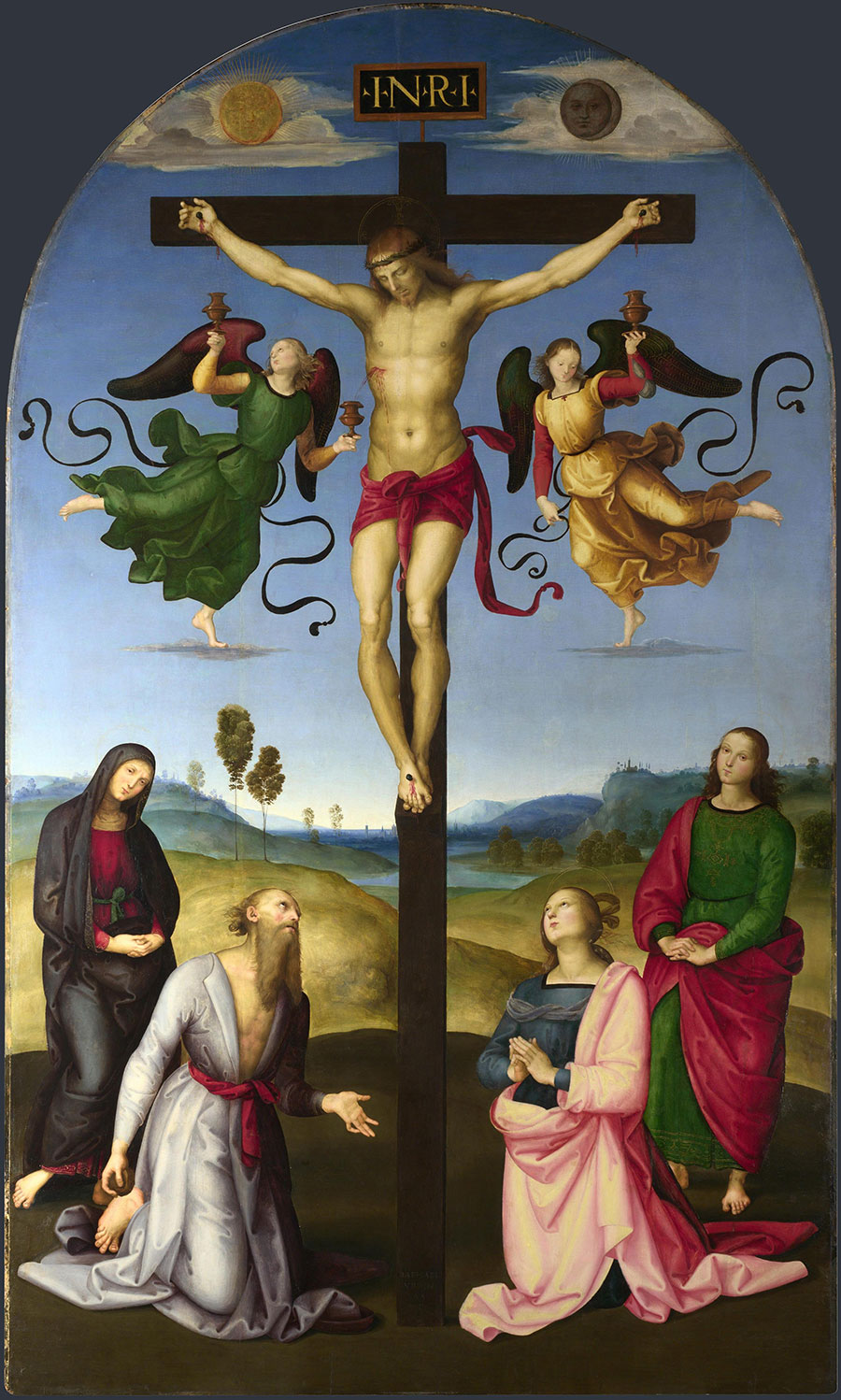 拉斐尔作品:the mond crucifixion 被钉在十字架上的基督