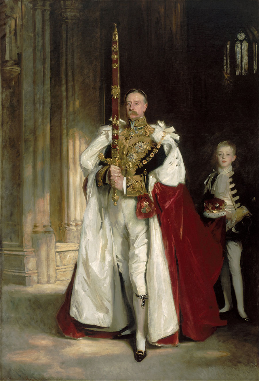 萨金特油画作品: 国王举剑油画欣赏 查尔斯．斯图瓦特侯爵