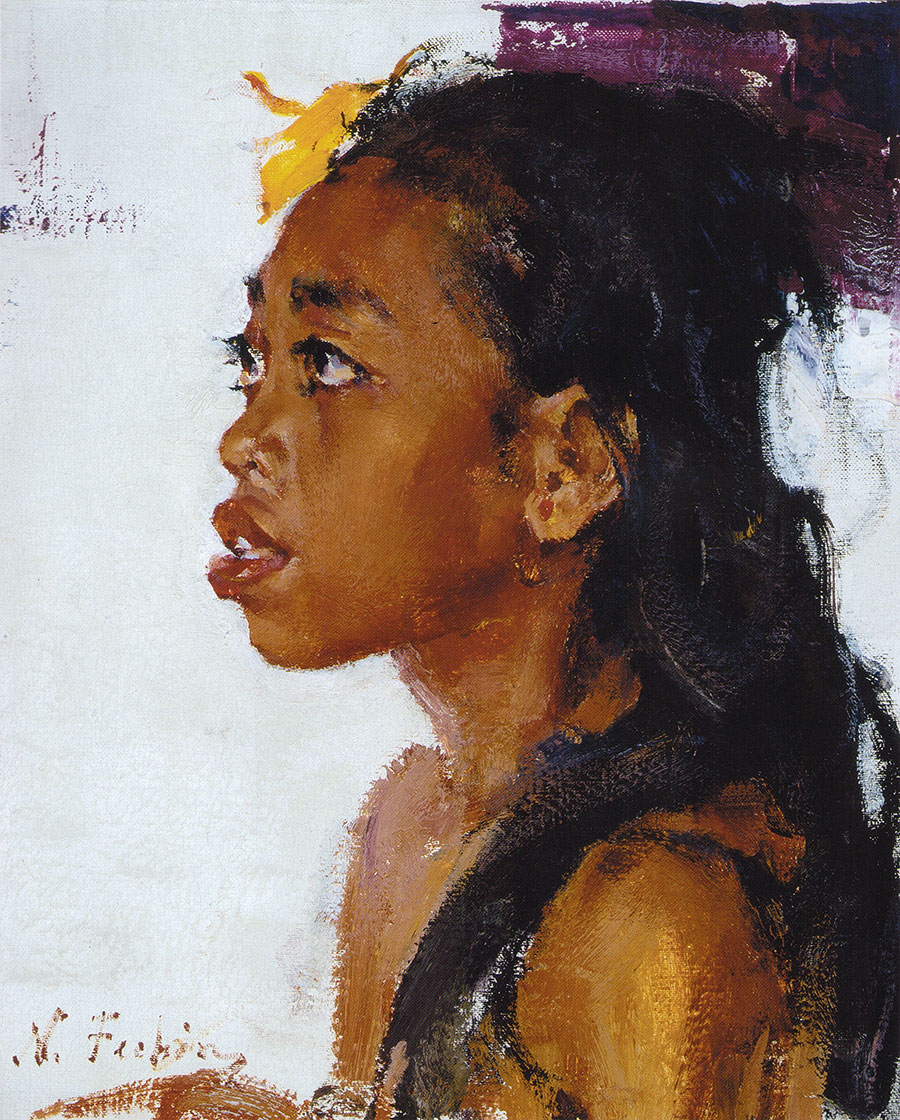 尼古拉费欣油画作品: 非洲黑女人肖像