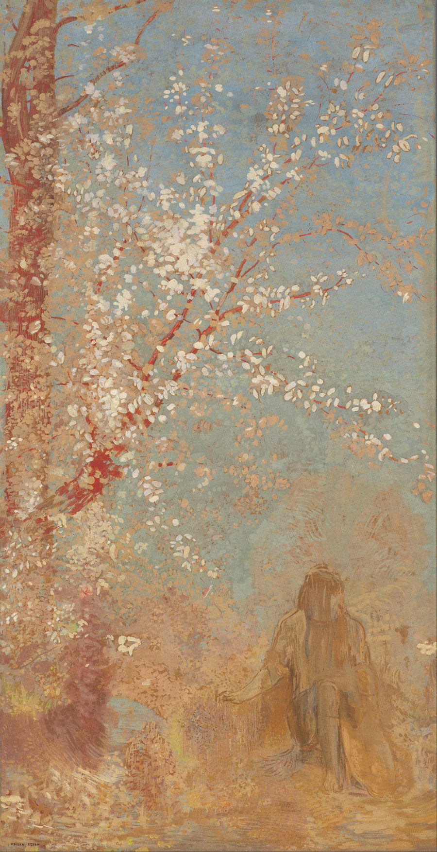 雷东油画作品: 树的风景画  高清原图素材下载