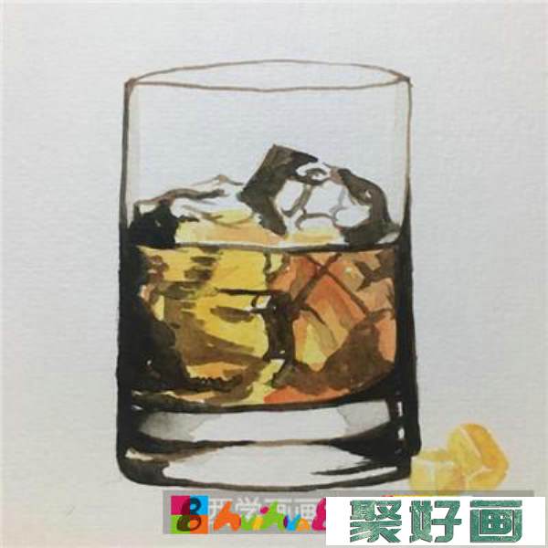 鸡尾酒水彩