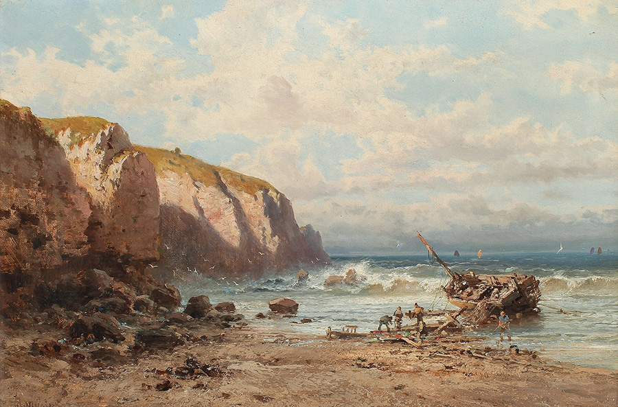 Shipwreck by the coast