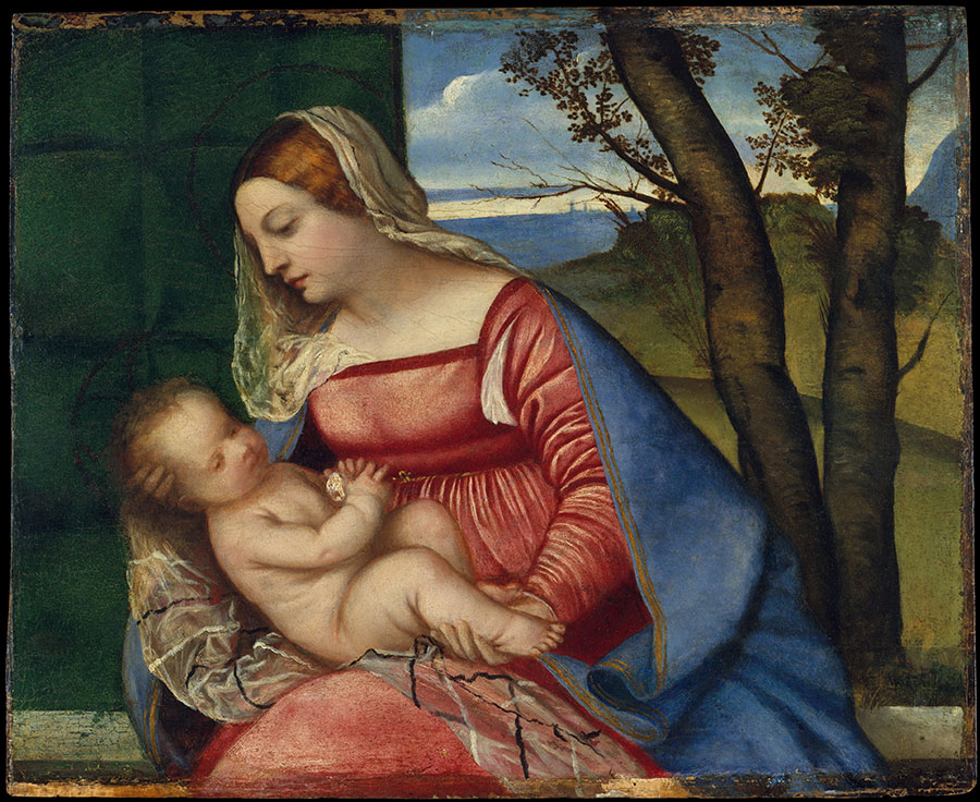 提香作品: 圣母和圣子 Madonna and Child
