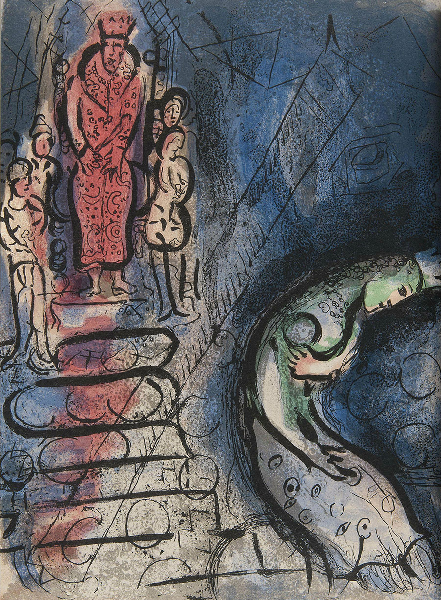 夏加尔油画作品: 国王下楼梯