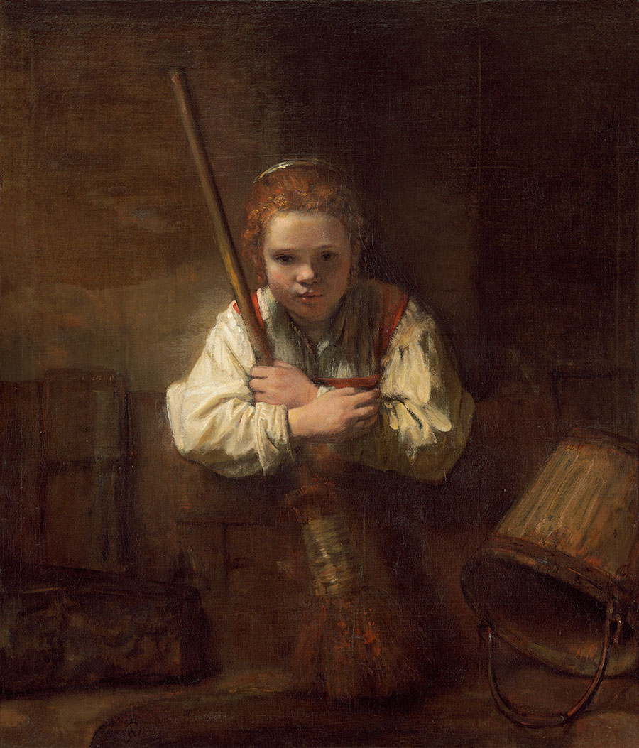 拿扫帚的年轻女人 Young Woman with a Broom
