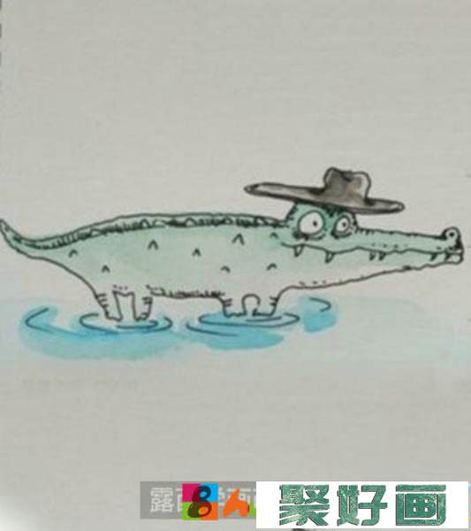 儿童画鳄鱼怎么画