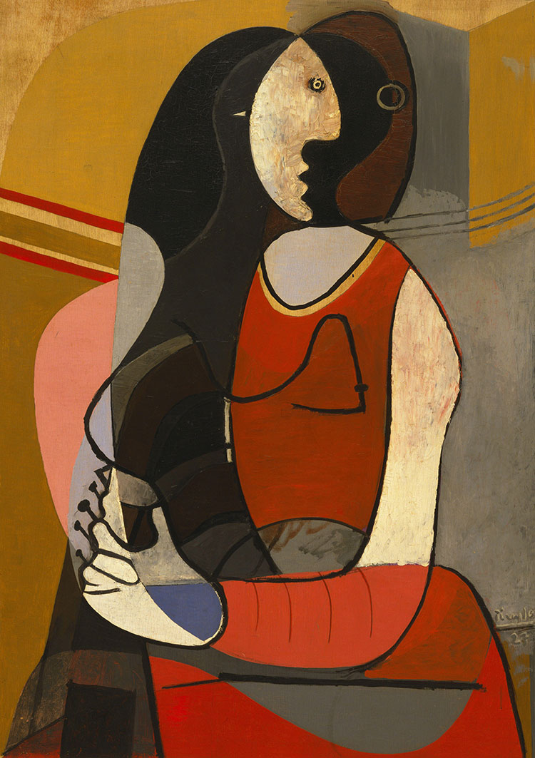 毕加索作品：坐着的女人