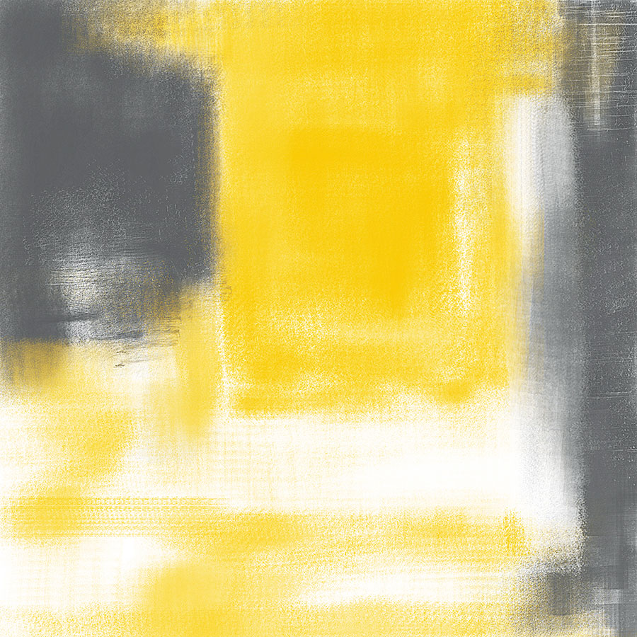 欧式简约三联抽象装饰画: 黄和灰的色彩艺术 A