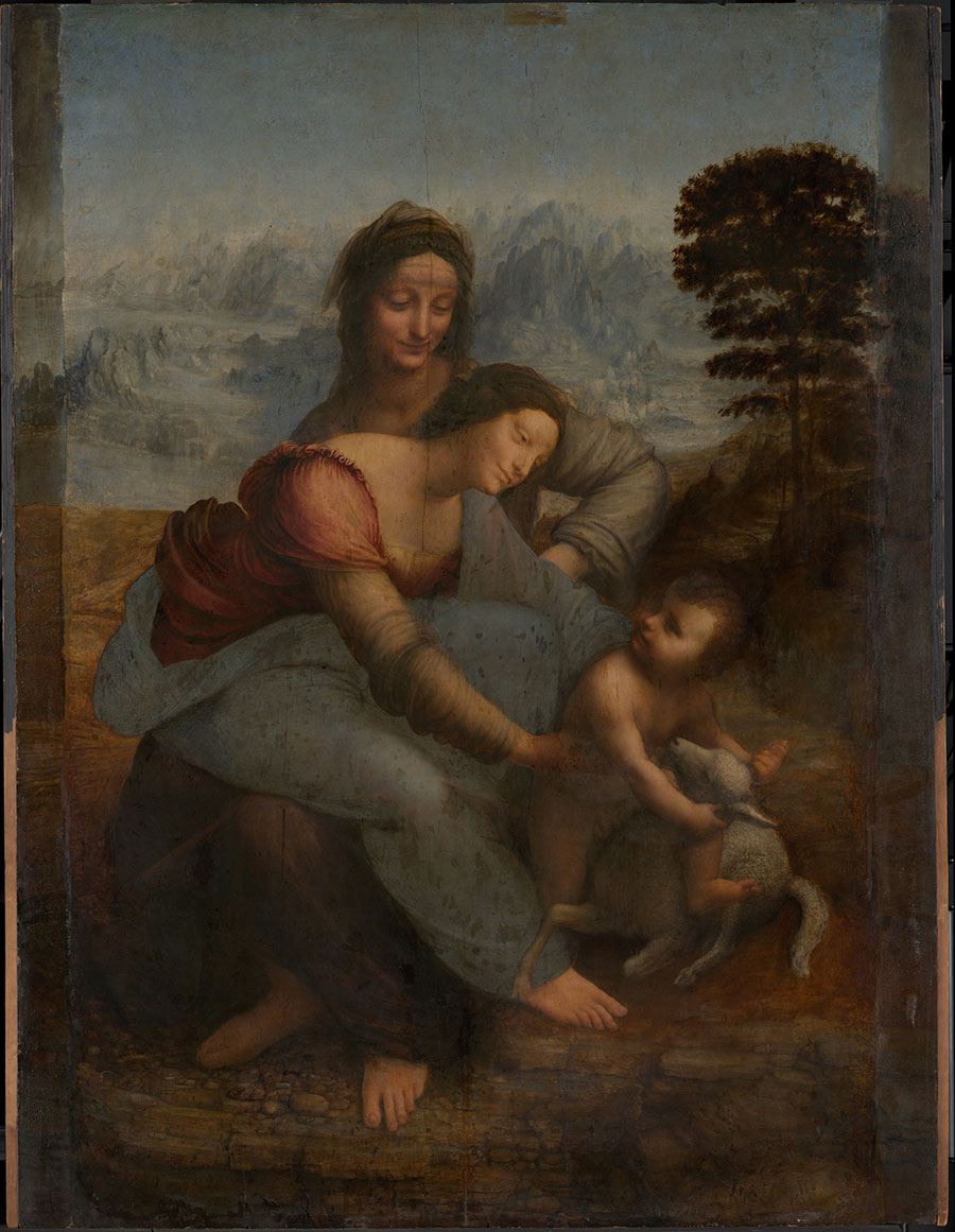 世界名画 达·芬奇作品《圣母子与圣安娜》高清大图下载