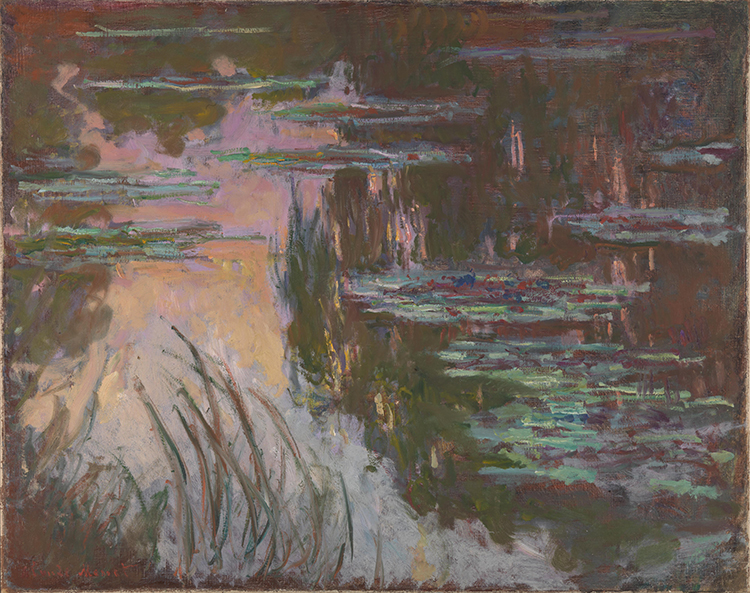 莫奈作品 夕阳下的睡链 高清风景油画素材下载