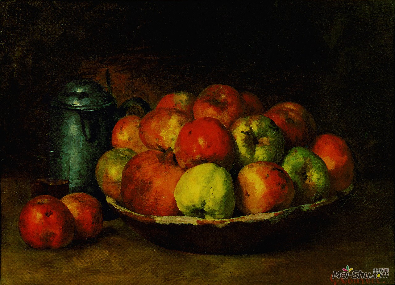 居斯塔夫·库尔贝Gustave Courbet作品 静物：苹果和石榴﹝Still Life with Apples and a Pomegranate﹞