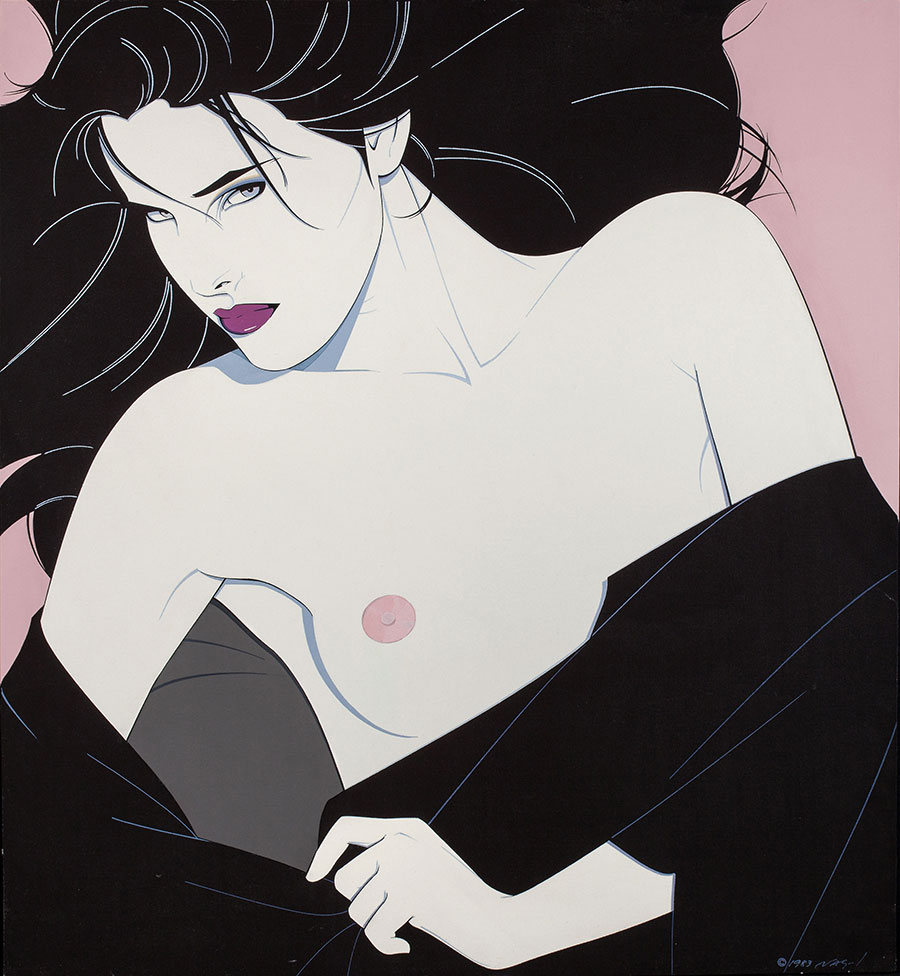 帕特里克安吉尔 Patrick Nagel 作品: 露出乳房的女人