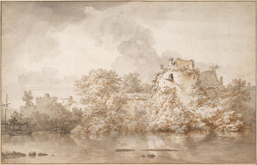Nicolaes Pietersz. Berchem (1621-1622–1683)-River Landscape near