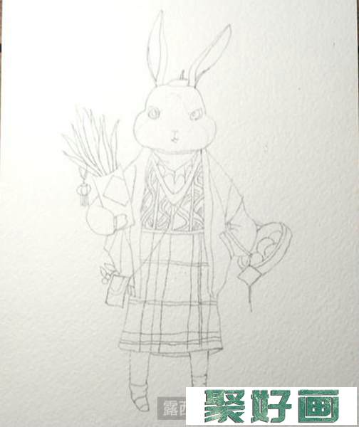 兔子妈妈水彩画
