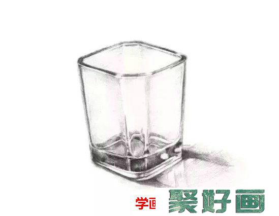 素描透明玻璃杯子绘制步骤详解