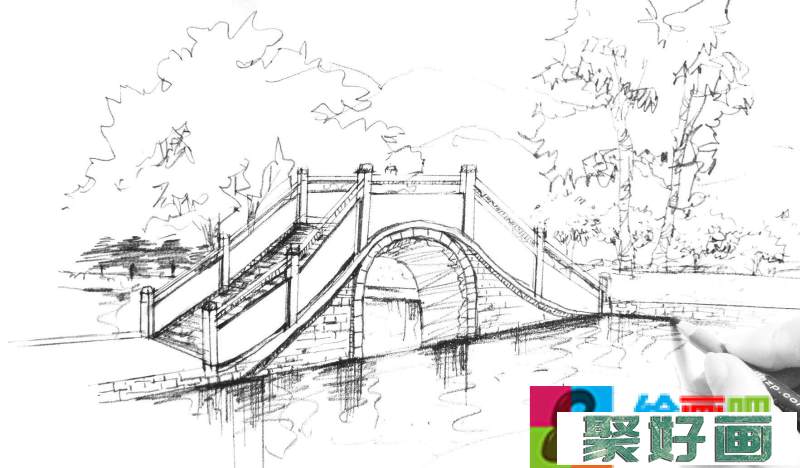 石拱桥速写的画法步骤是什么