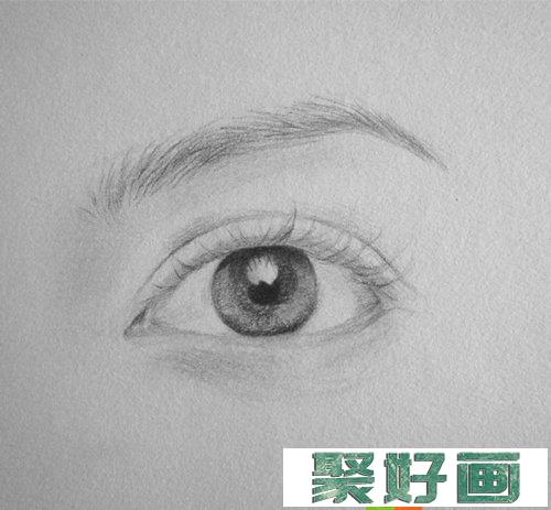 眼睛素描画法步骤图片