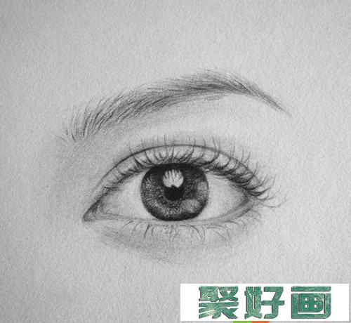 眼睛素描画法步骤图片