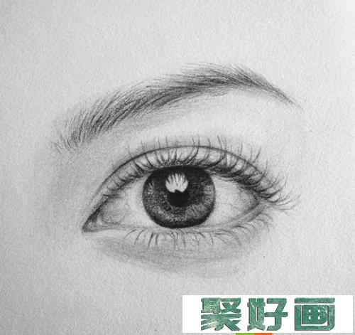 眼睛素描画法步骤图片