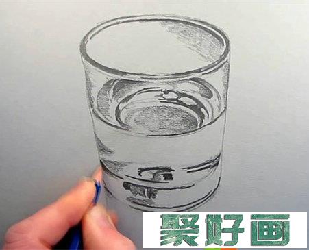 素描玻璃杯的画法步骤