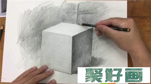 几何体素描入门教程：素描正方体