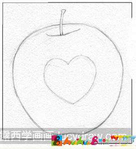 素描画苹果