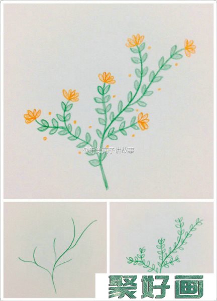简单彩铅植物简笔画教程 小清新植物简单彩铅画素材图片_www.youyix.com