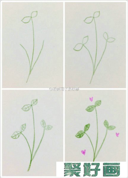 简单彩铅植物简笔画教程 小清新植物简单彩铅画素材图片_www.youyix.com