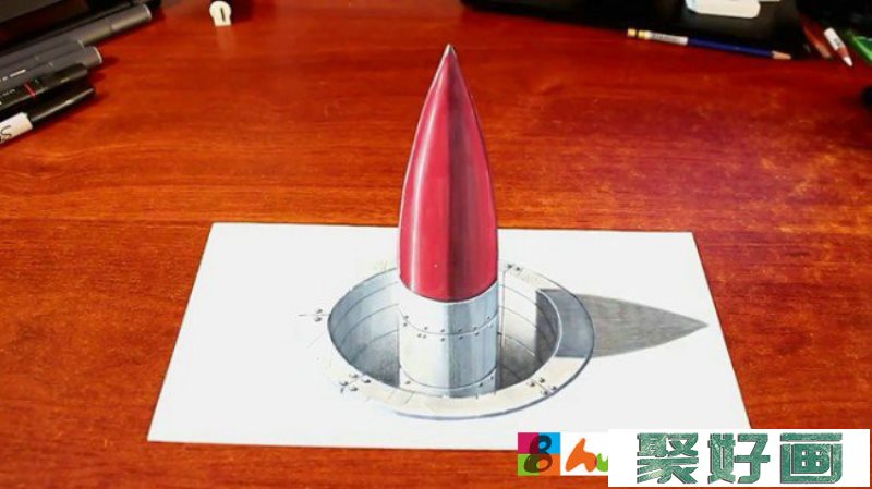 【视频】3D超写实彩铅加马克笔手绘画导弹发射井视频教程_www.youyix.com