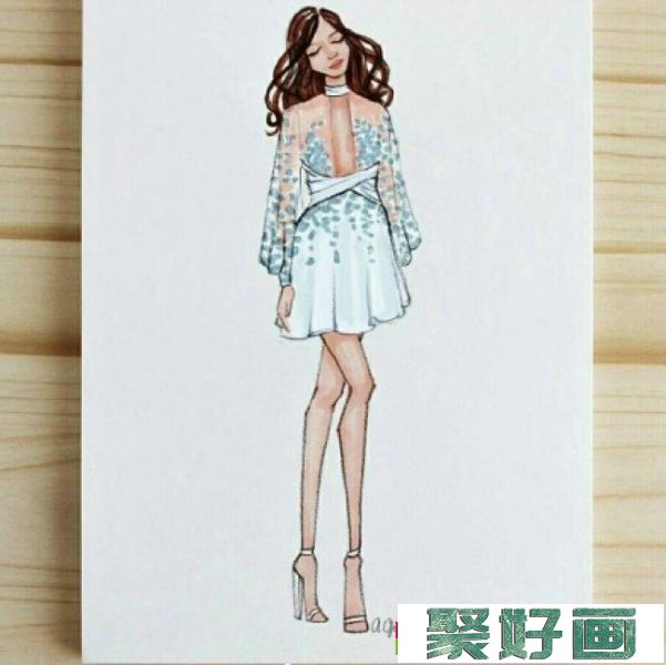 一组夏天时尚气质女生彩铅画图片手绘教程 模特的感觉 好身材_www.youyix.com