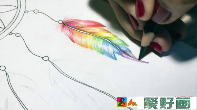 【视频】简单好看的捕梦网彩铅画手绘视频教程 教你画好看的捕梦网画法_www.youyix.com