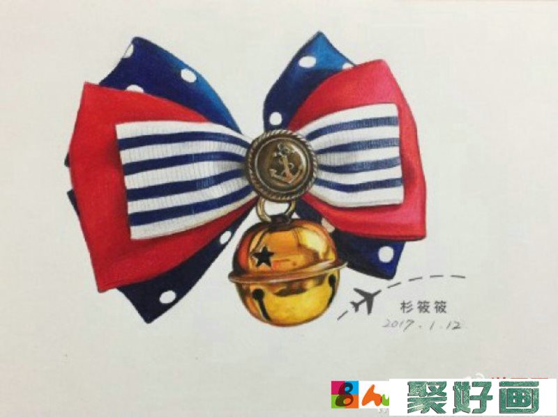 蝴蝶结<a href=../zhonglei/sefeng/ target=_blank class=infotextkey>彩铅画</a>图片 好看的蝴蝶结彩铅手绘教程图片 蝴蝶结彩铅怎么画 画法_www.youyix.com