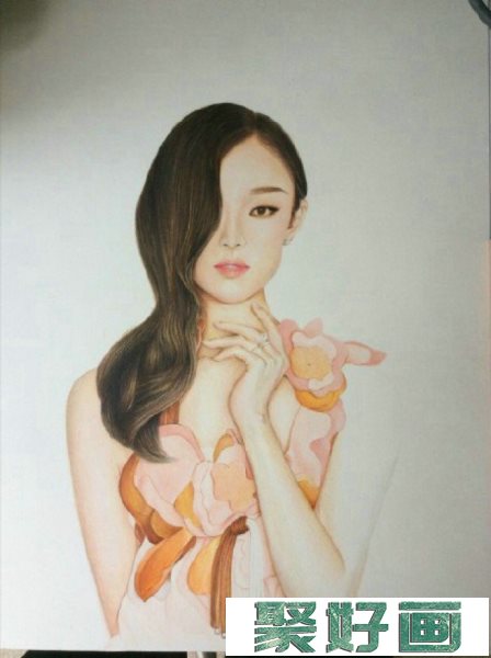 明星倪妮彩铅画图片 倪妮彩铅手绘教程 倪妮彩铅画怎么画 倪妮的画法_www.youyix.com