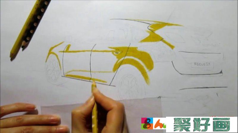 【视频】较写实的小汽车彩铅手绘视频教程 两厢车彩铅手绘视频图片_www.youyix.com