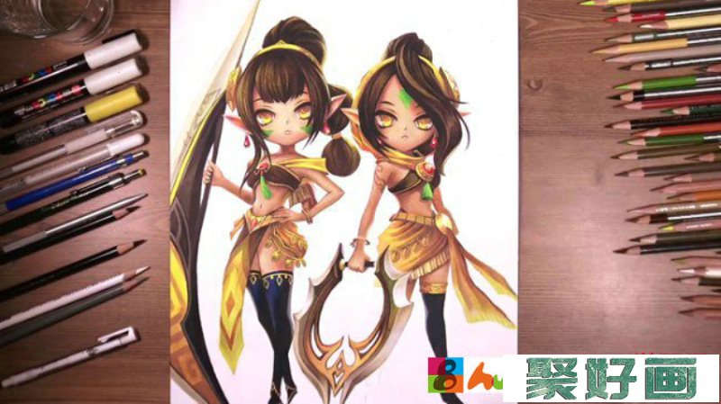 【视频】游戏动漫人物战斗系美少女彩铅插画手绘视频教程画法步骤_www.youyix.com