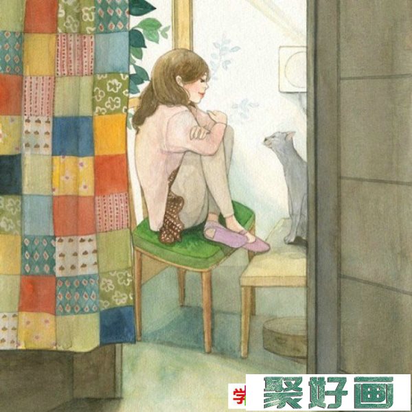 治愈系漂亮女生唯美插画作品 彩铅水彩画小清新纯情女生_www.youyix.com