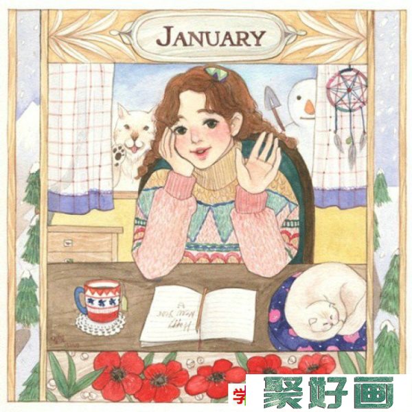 治愈系漂亮女生唯美插画作品 彩铅水彩画小清新纯情女生_www.youyix.com