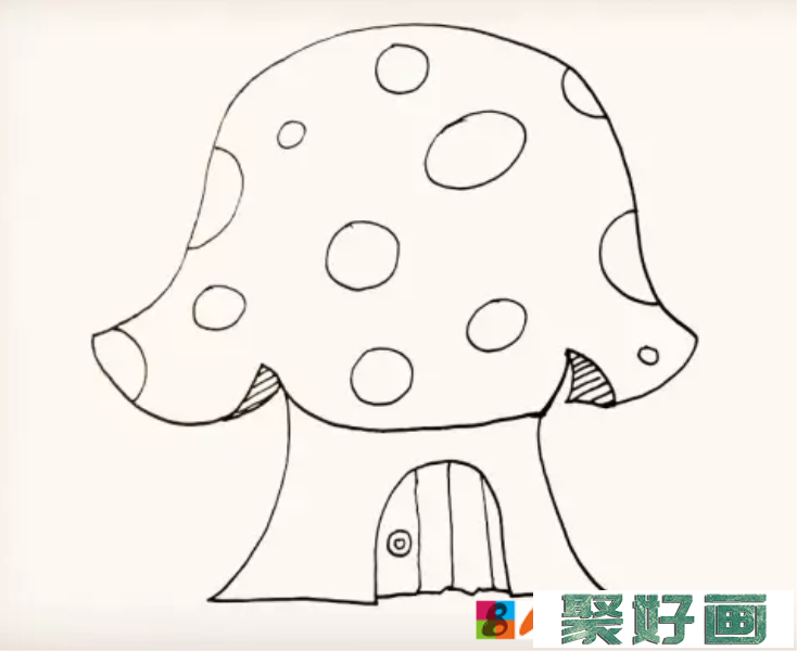 儿童画蘑菇房子的画法