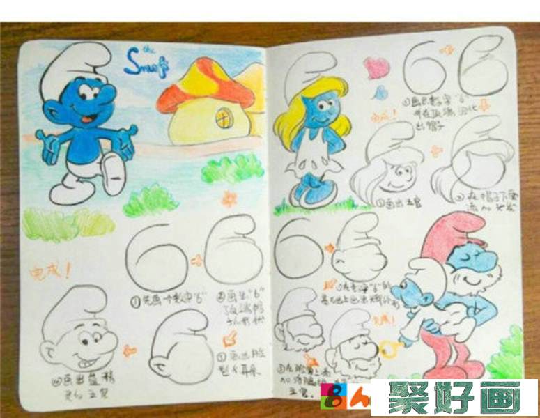 儿童画教程：蓝精灵儿童画