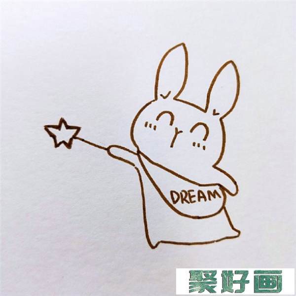儿童画教程：可爱的魔法小兔子儿童画