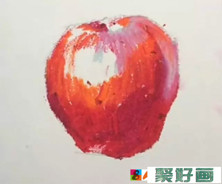 油画棒画苹果