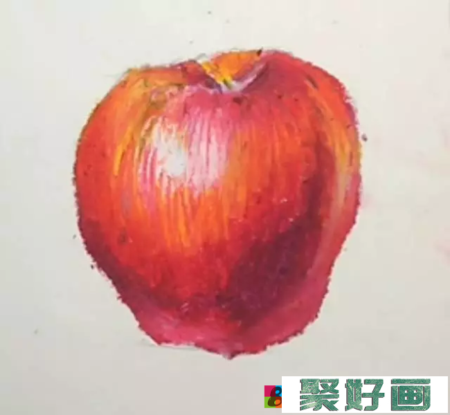 油画棒画苹果