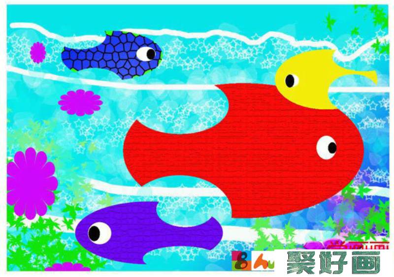 海底世界彩色的鱼儿儿童画/<a href=../zhonglei/shuicaihua/ target=_blank class=infotextkey>水彩画</a>图片