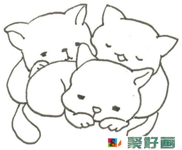 儿童画小猫教程