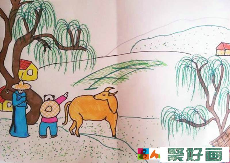 清明节儿童画优秀小学生作品欣赏 画清明节的画怎样画